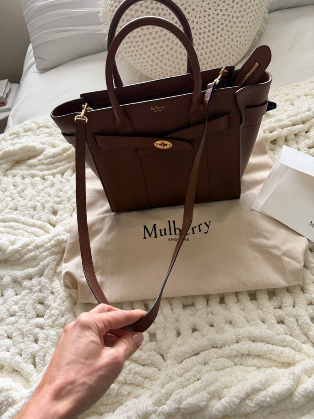 Mulberry Brown Small Bayswater Tote with Gold Hardware - Picture 5 of 11